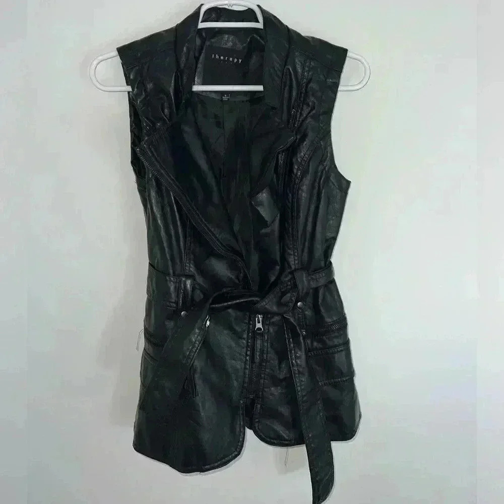 vintage therapy leather vest small - Picture 3 of 13